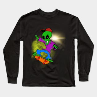 Skating Alien Long Sleeve T-Shirt